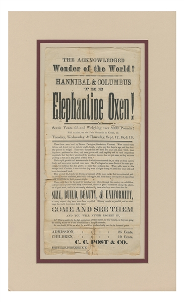  Hannibal & Columbus The Elephantine Oxen! Keene, N.H.: Mars...