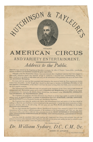  Hutchinson & Tayleure’s Grand American Circus and Variety E...