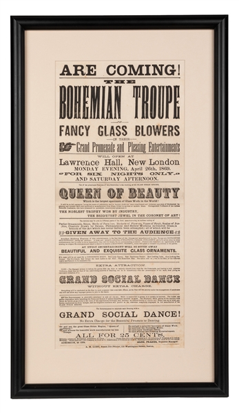  [ITINERANT PERFORMERS]. The Bohemian Troupe of Fancy Glass ...