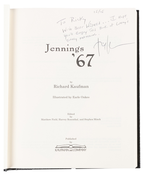  KAUFMAN, Richard (b. 1958). Jennings ‘67. (Washington, D.C....