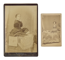  LEAK, Ann E. (b. 1839). Two Signed Photographs of Ann E. Le...