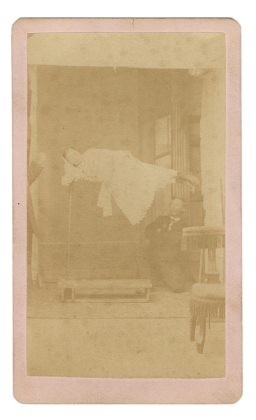  [LEVITATION]. CDV of a Magician Levitating a Woman. N.p., c...