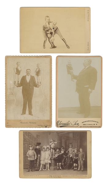  [LITTLE PEOPLE]. Four cabinet cards of a Lilliputian troupe...