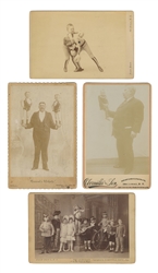  [LITTLE PEOPLE]. Four cabinet cards of a Lilliputian troupe...