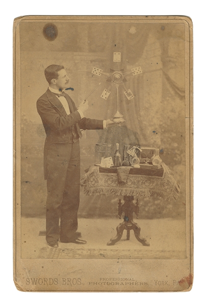  [MAGIC]. Cabinet Card of Magician. York, PA: Swords Bros., ...