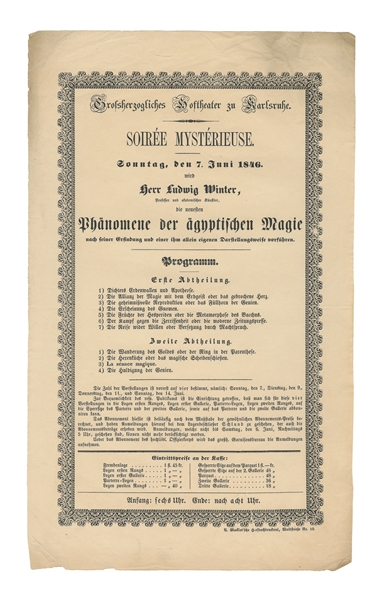  [MAGIC – BROADSIDE]. Soiree Mysterieuse / Herr Ludwig Winte...