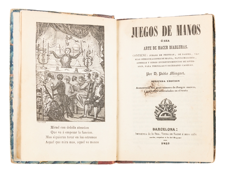  MINGUET, D. Pablo (1733-1778). Juegos de Manos ó sea Arte d...