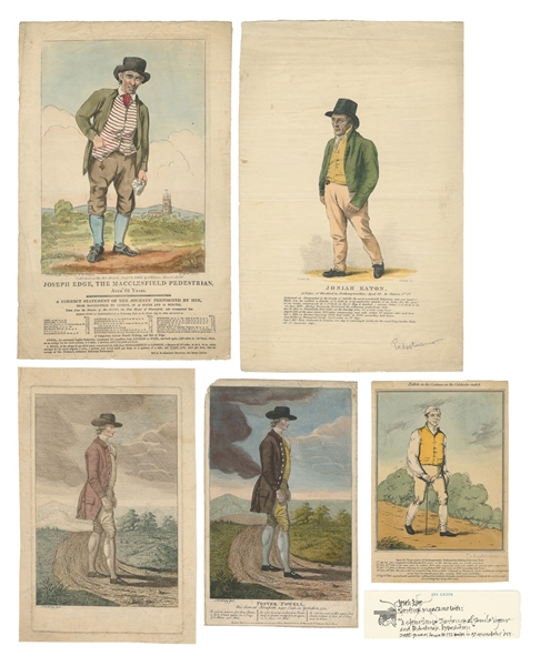  [PEDESTRIANS]. Group of 5 Hand-Colored Plates of British Pe...