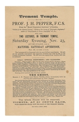  PEPPER, Professor J.H. (1821 – 1900). Tremont Temple. Prof....