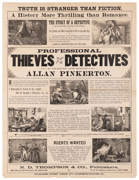  PINKERTON, Allan (1819 – 1884). Professional Thieves And Th...