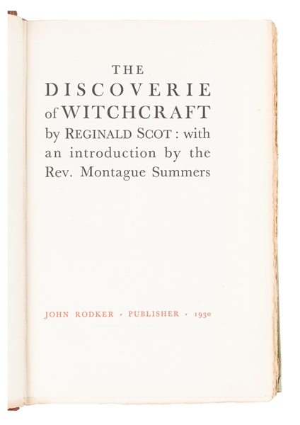  SCOT, Reginald (c. 1538-1599). The Discoverie of Witchcraft...