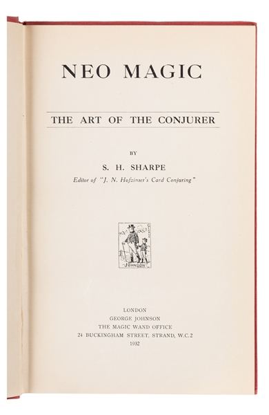  SHARPE, S.H. (1902 – 92). Neo Magic. London: George Johnson...