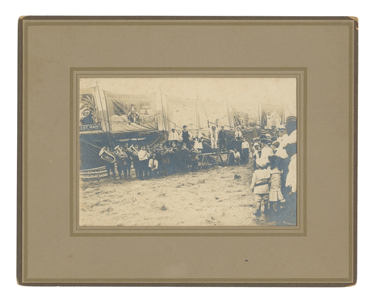  [SIDESHOW]. Circus Sideshow Photograph. Albion, Michigan, c...