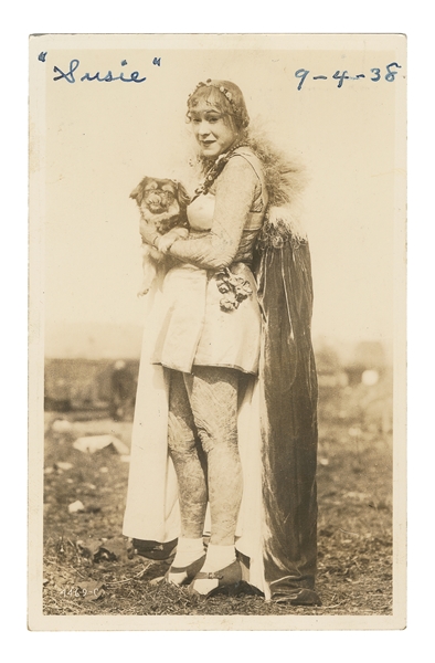  [SIDESHOW]. “Susie” real photo postcard. Dayton, Ohio: Orca...