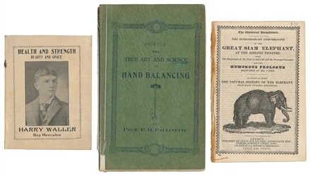  [SIDESHOW]. Group of 3 Pamphlets About Sideshow/Circus Acts...