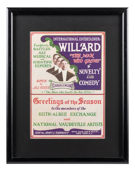  WILLARD, Clarence E. (1882 – 1962). Willard The Man Who Gro...