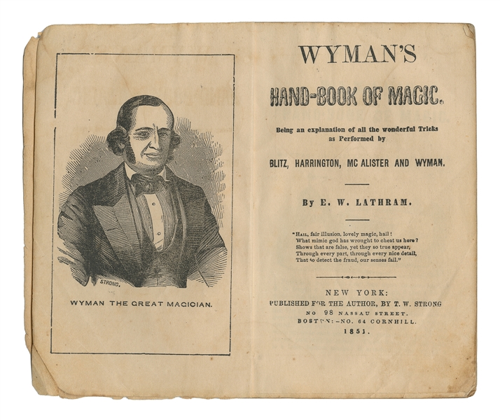  [WYMAN]. LATHRAM, E.W. Wyman’s Hand-Book of Magic. New York...