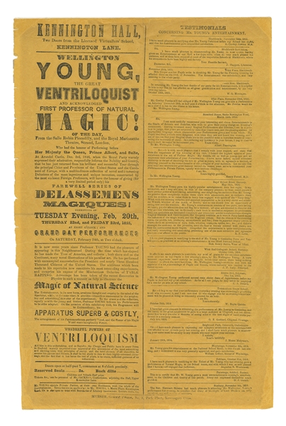  YOUNG, Wellington. Wellington Young, The Great Ventriloquis...