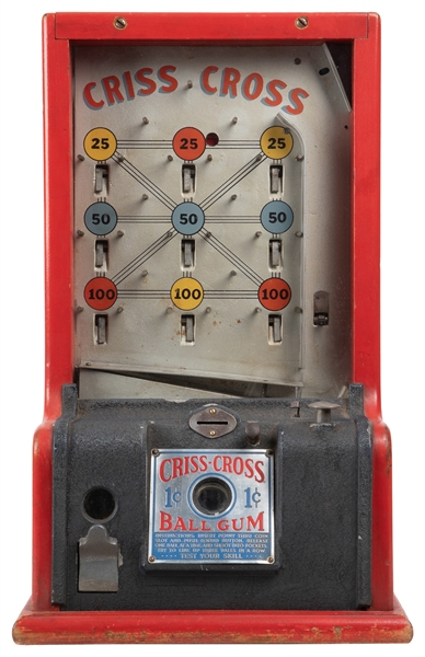  D. Robbins & Co. Criss Cross 1 Cent Ball Gum Vendor. Circa ...