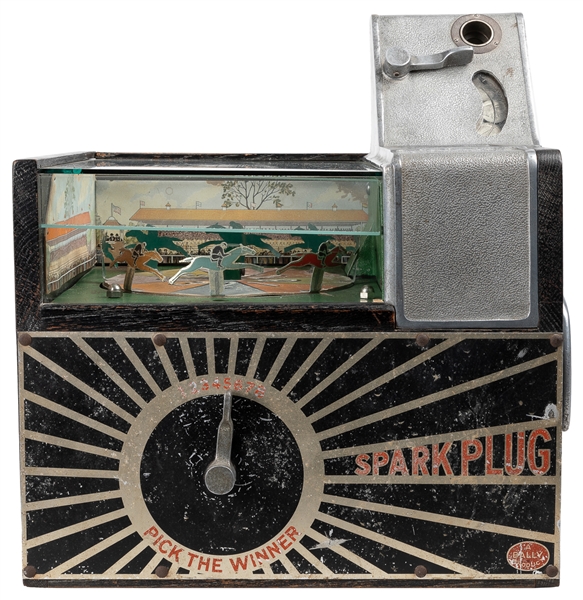  Bally Spark Plug 5 Cent Horse Race Trade Stimulator. 1930s....