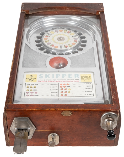  Bally 5 Cent “Skipper” Countertop Pinball Trade Stimulator....