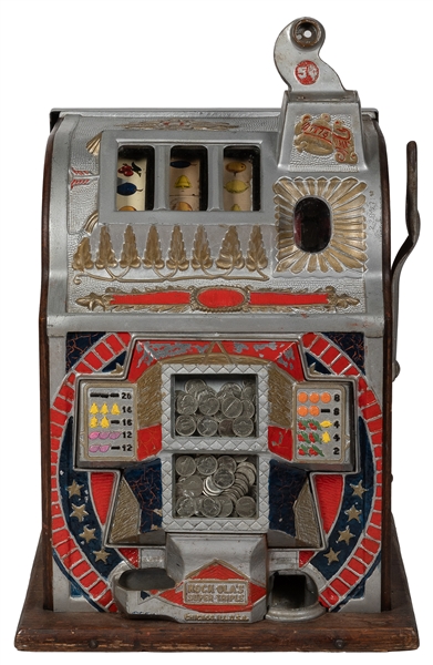  Mills 5 Cent Conversion Rock Ola Triple Slot Machine. Chica...