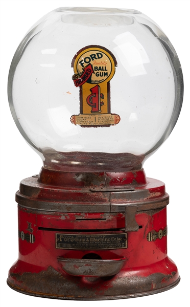  Ford Gum & Machine Co. 1 Cent Gumball Vendor. Lockport, NY,...