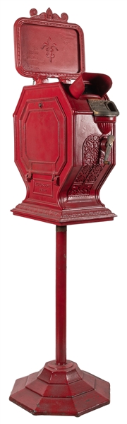  Red Cast Iron Mutoscope with “The Limited Mail” Reel. New Y...