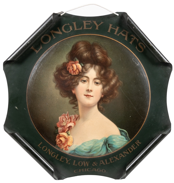  Longley Hats Lithographed Tin Sign. Chicago: Longley, Low &...