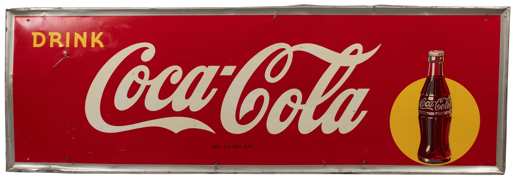  Drink Coca-Cola Tin Sign. 1950s. Classic large scale metal ...