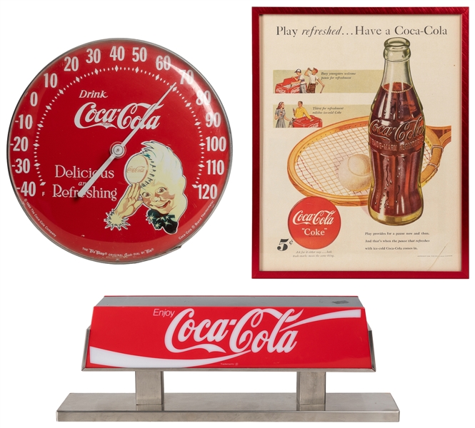  [COCA-COLA]. Trio of Assorted Coca-Cola Items, including: “...