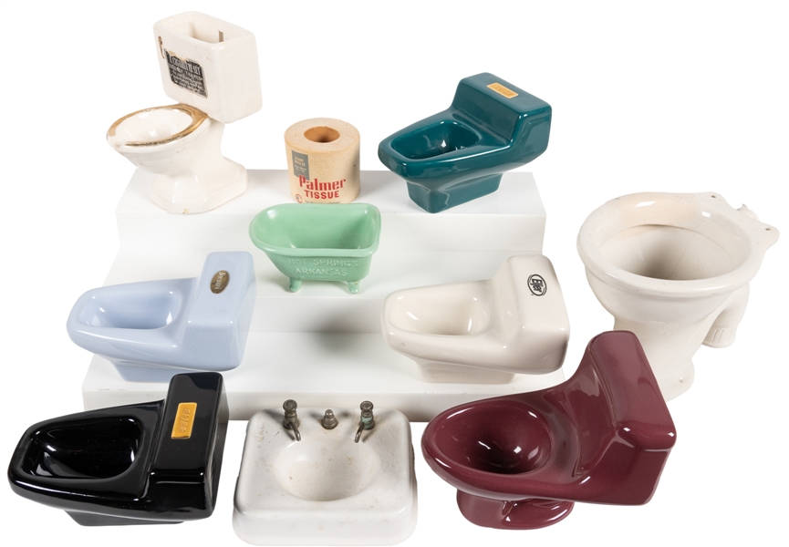  Group of Salesman Samples Toilets, Bathtub, and Sink. Group...