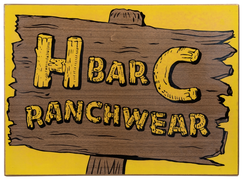  H Bar C Ranchwear Store Sign. 1950s. An attractive in-store...