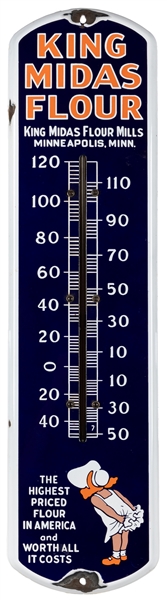  King Midas Flour Porcelain Advertising Thermometer. Single ...