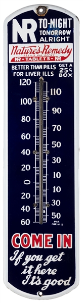  Nature’s Remedy Porcelain Advertising Thermometer. Single s...