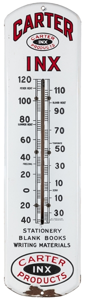  Carter Inx Porcelain Advertising Thermometer. Single sided ...