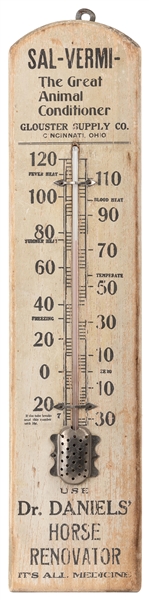  Dr. Daniels’ Horse Renovator Advertising Thermometer. Cinci...