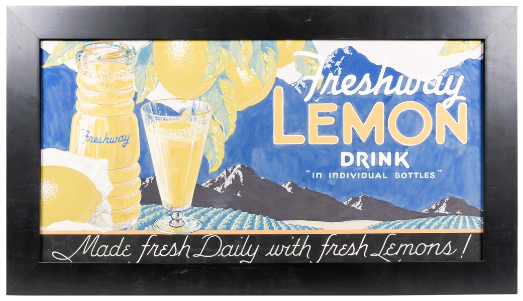  Freshway Lemon Drink Original Advertising Artwork. 1930s. G...