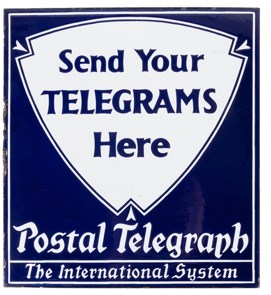  Postal Telegrams / Send Your Telegrams Here Sign. Double-si...