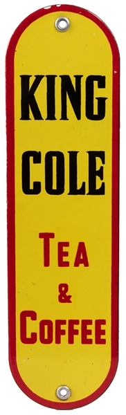  King Cole Tea & Coffee Door Push. Single-sided porcelain (S...