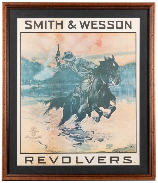  Smith & Wesson Revolvers “The Hostile” Advertising Poster. ...