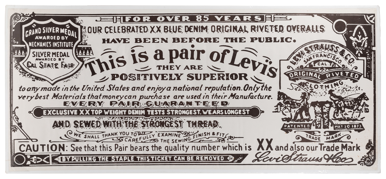  Levi-Strauss & Co. “This Is a Pair of Levi’s” Extra-Large L...