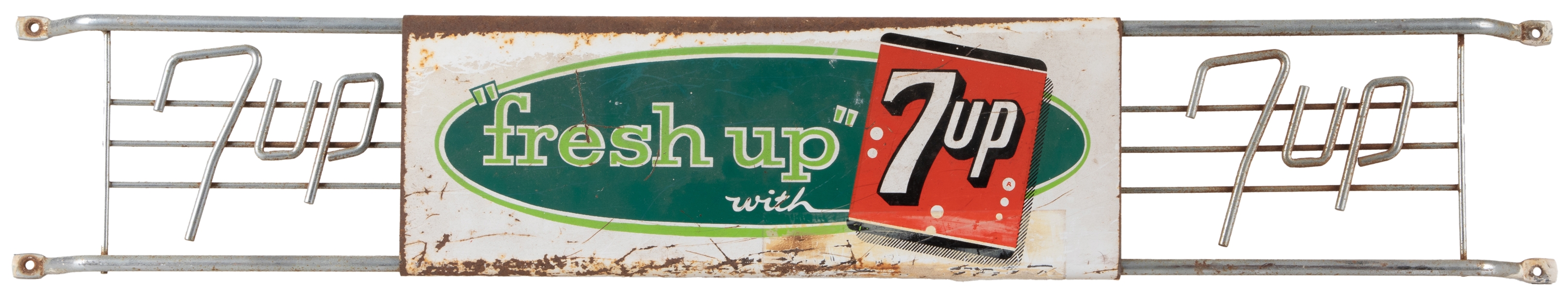  “Fresh Up” with 7UP Door Push Sign. St. Louis: Stout Sign C...