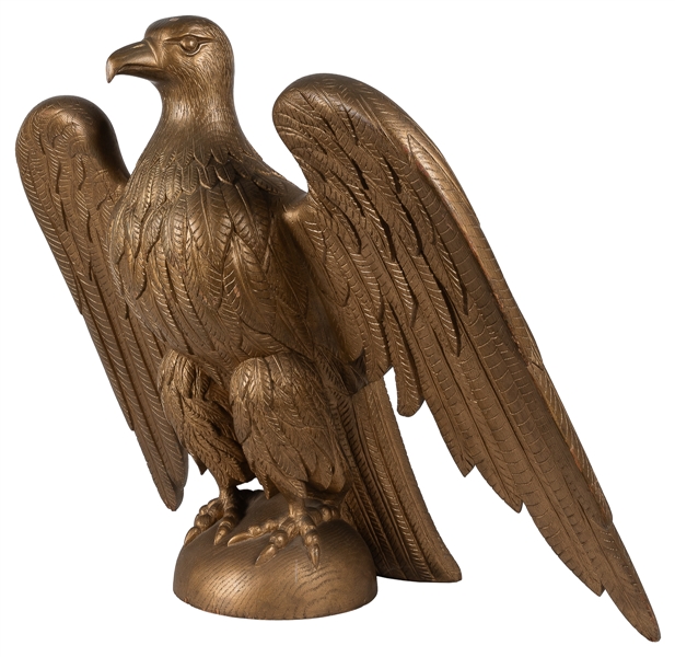  Carved Giltwood Federal Eagle. American, 20th century. Depi...