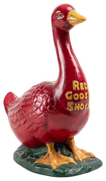  Red Goose Shoes Advertising Figure. Polychrome painted plas...