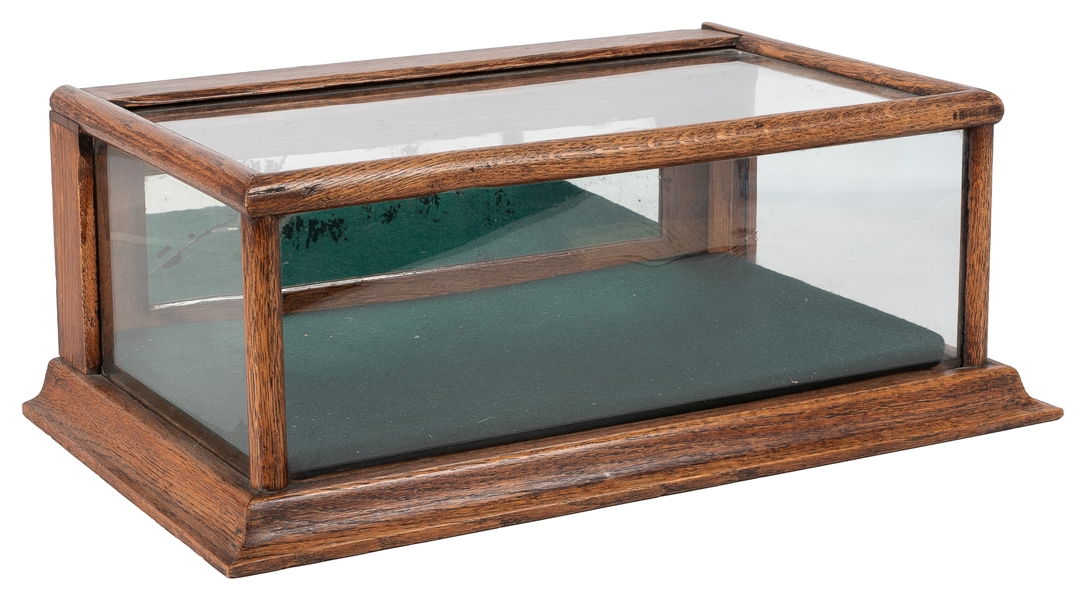  Countertop Display Case with Rear Door. Oak display case wi...