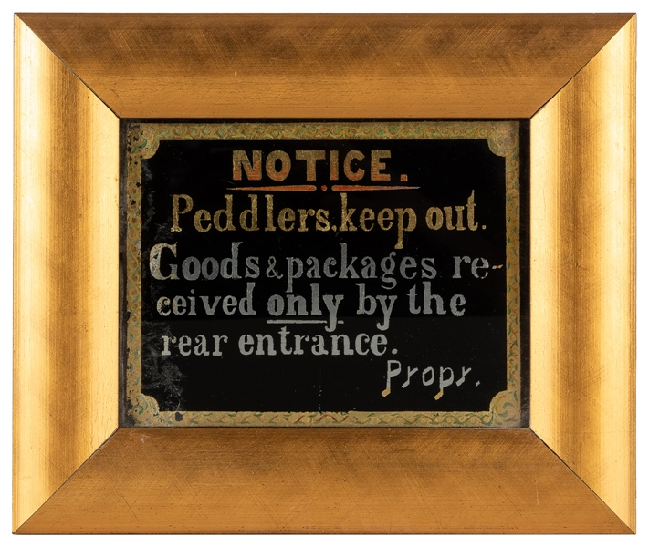  Peddlers Keep Out Delivery Sign. Circa late 19th/early 20t...