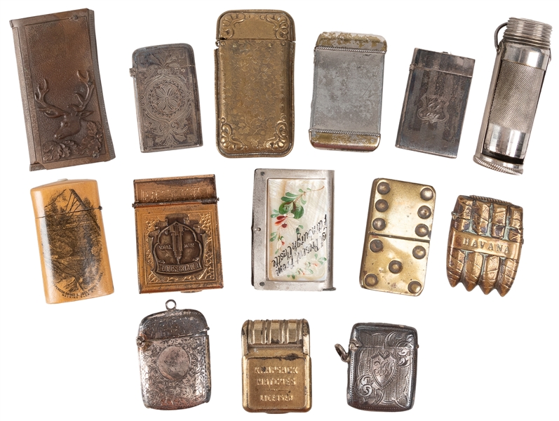  Lot of 14 Assorted Match Safes / Vestas. 19th/20th century....