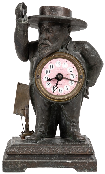  French Figural Automaton Match Striker Clock. France, ca. 1...