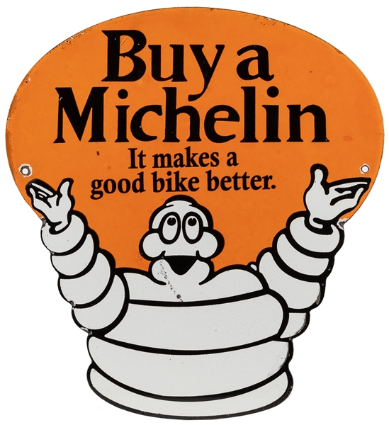  Michelin Man Porcelain Sign. Single sided porcelain (SSP) s...